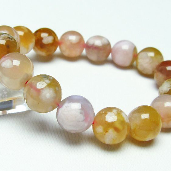 桜メノウ チェリーブロッサムアゲート ブレスレット13mm[T213-940]
