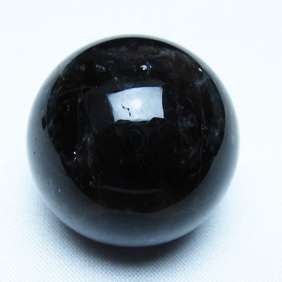 モリオン 純天然 黒水晶 丸玉 34mm [t220-9865]