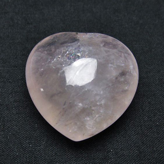 ローズクォーツハート置物[T225-7936]