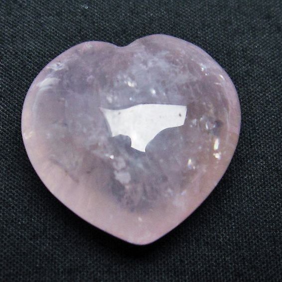ローズクォーツハート置物[T225-8179]