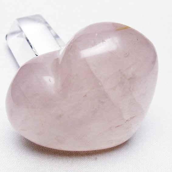 ローズクォーツハート置物[T225-8321]
