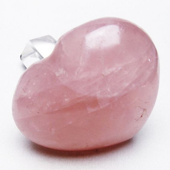 ローズクォーツハート置物[T225-8335]