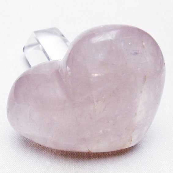 ローズクォーツハート置物[T225-8340]