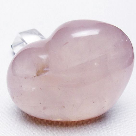 ローズクォーツハート置物[T225-8348]