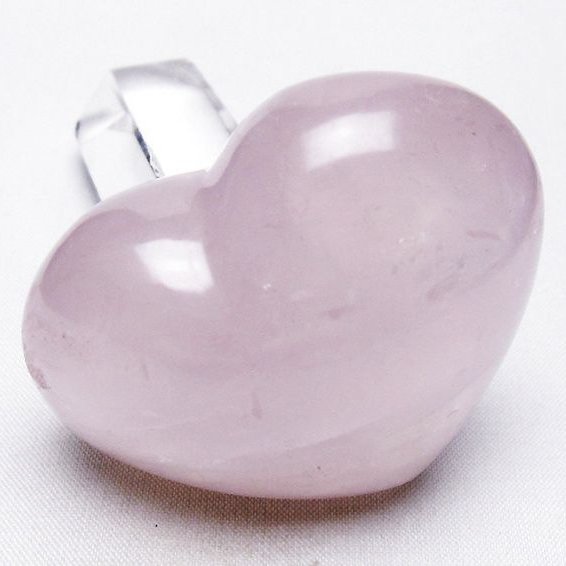 ローズクォーツハート置物[T225-8353]