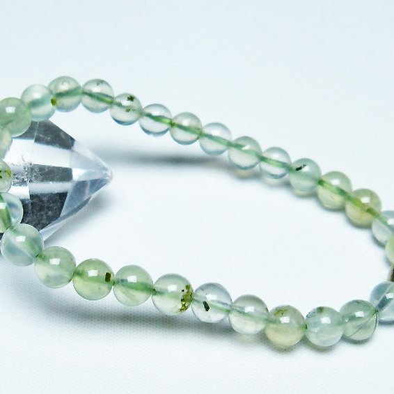 ルチル入りプレナイトブレスレット 6mm [T228-4043]