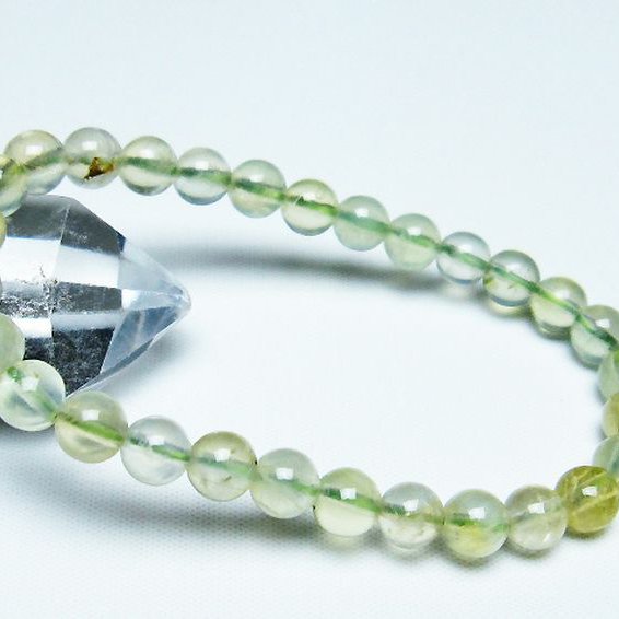 ルチル入りプレナイトブレスレット 7mm [T228-4045]