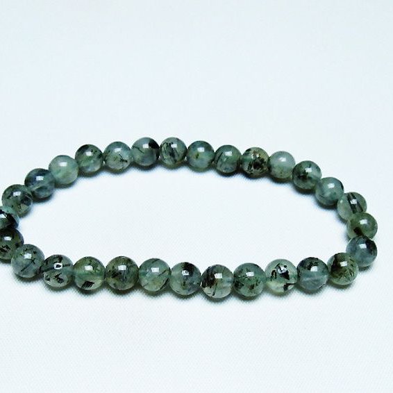 ルチル入りプレナイトブレスレット 7mm [T228-4345]