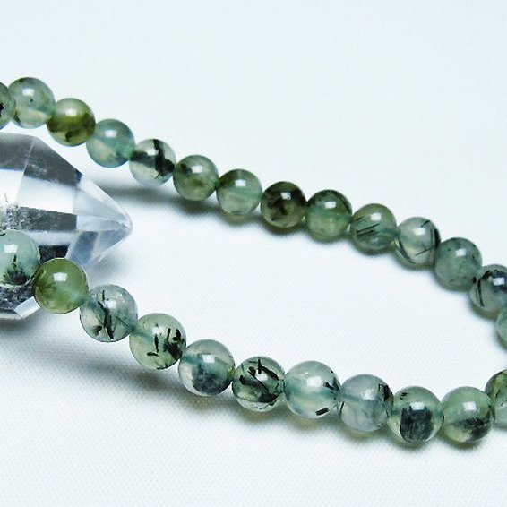 ルチル入りプレナイトブレスレット 7mm [T228-4421]