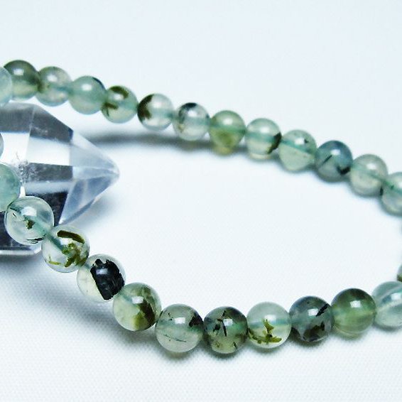 ルチル入りプレナイトブレスレット 7mm [T228-4432]