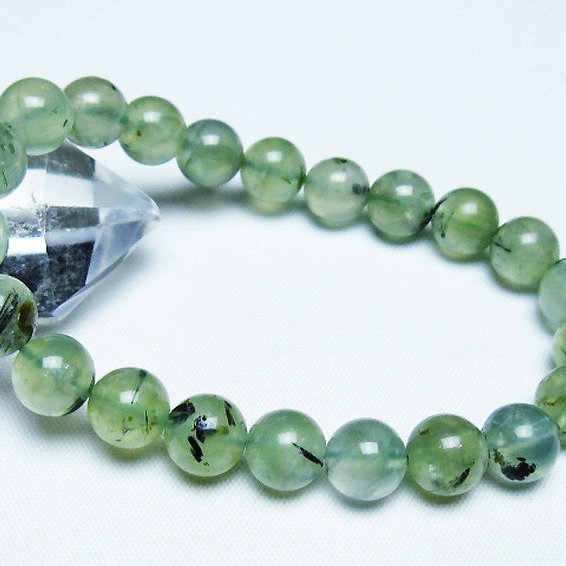 ルチル入りプレナイトブレスレット 9mm [T228-4465]