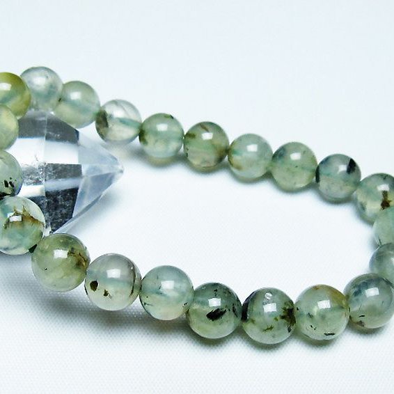 ルチル入りプレナイトブレスレット 9mm [T228-4486]