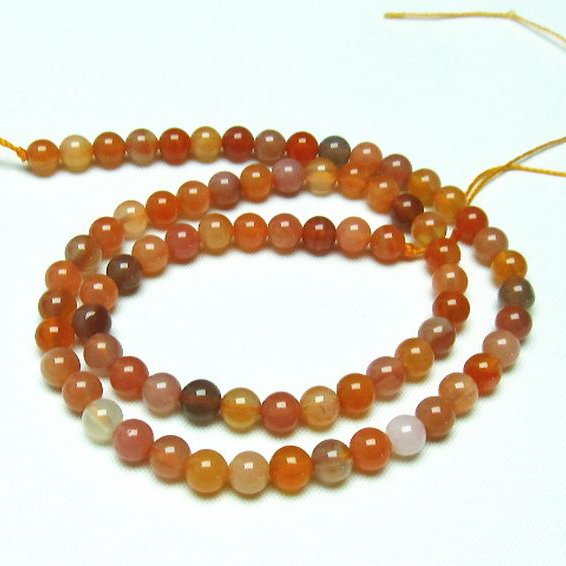 赤アゲート一連 5mm ビーズ [t232-1074]