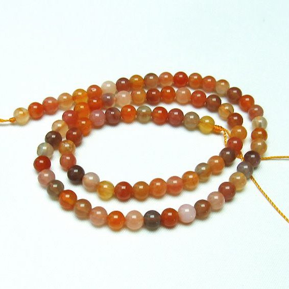 赤アゲート一連 5mm ビーズ [t232-1123]