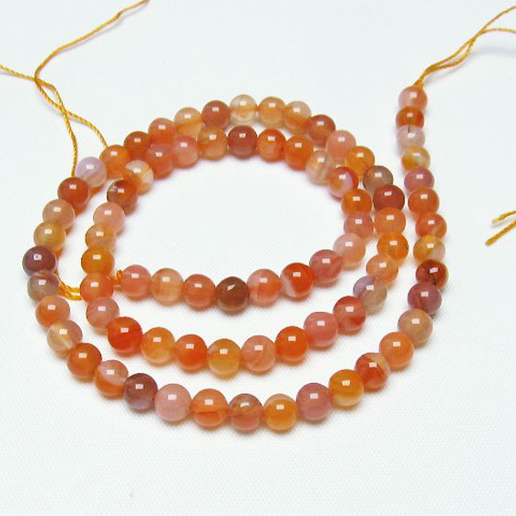 赤アゲート一連5mmビーズ[T232-867]