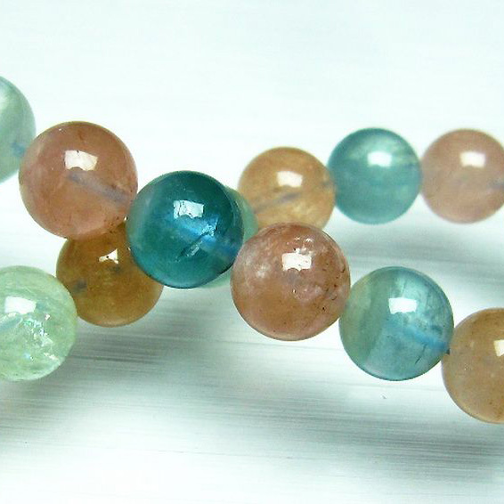ミックスカラー ベリルブレスレット 緑柱石10mm[T237-2346]