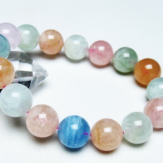 MIXベリルブレスレット 緑柱石 13mm [T237-4258]