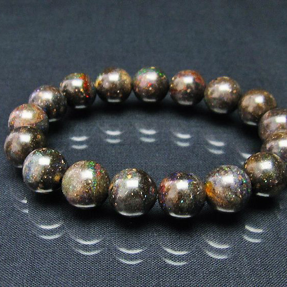 ブラックオパールブレスレット12mm[T249-3859]