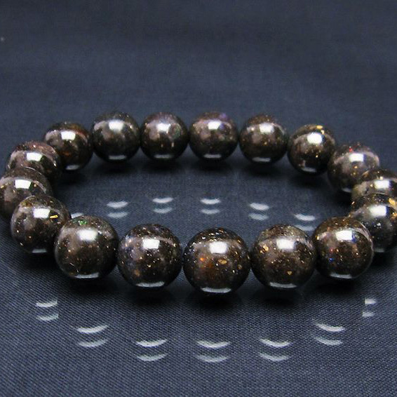 ブラックオパールブレスレット13mm[T249-4144]