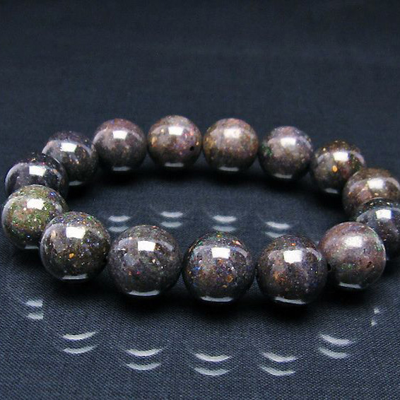 ブラックオパールブレスレット14mm[T249-4186]