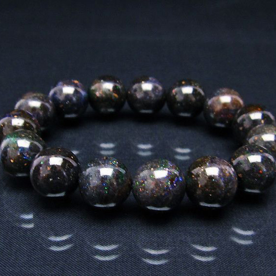 ブラックオパールブレスレット14mm[T249-4216]