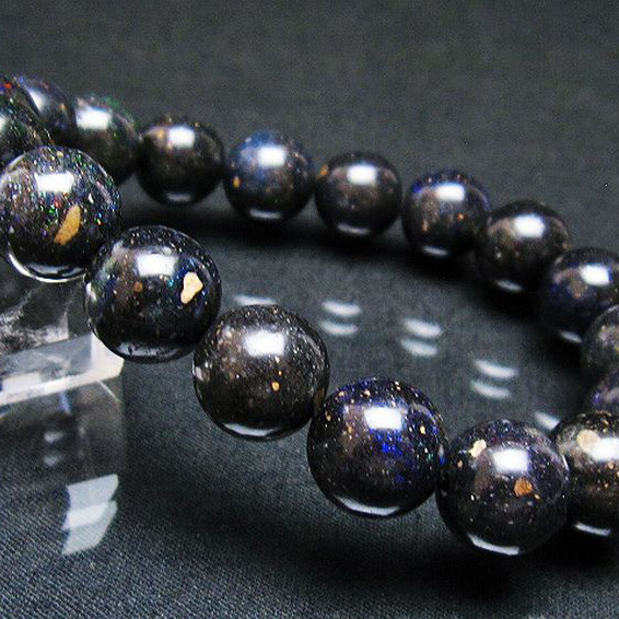 パワーストーン 天然石 ブラックオパールブレスレット 12mm [T249-4336]