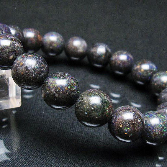パワーストーン 天然石 ブラックオパールブレスレット 11mm [T249-4343]