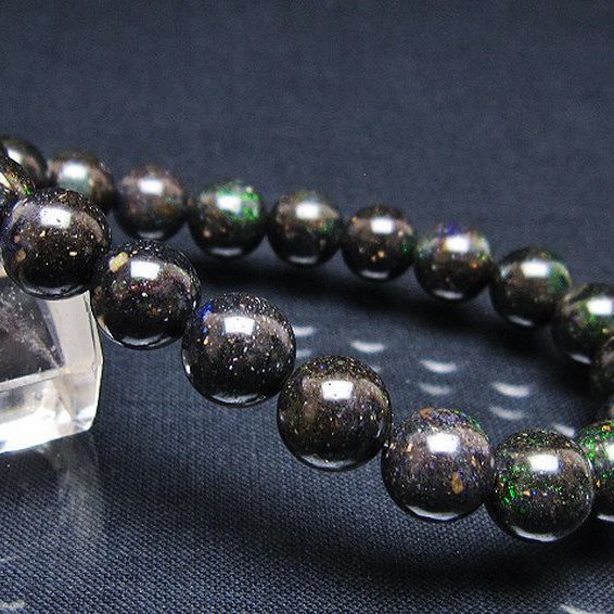 ブラックオパールブレスレット 9mm [T249-4618]