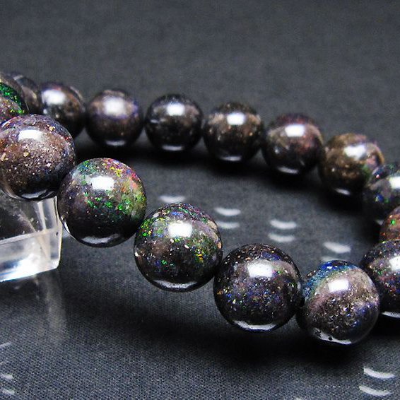 ブラックオパールブレスレット 12mm [T249-4850]