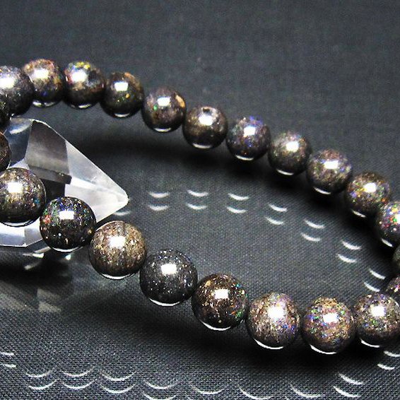 ブラックオパールブレスレット 9mm [t249-4936]