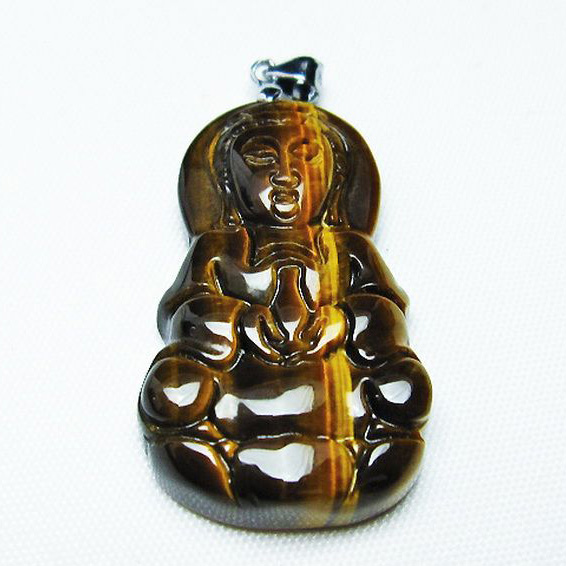 タイガーアイ※黄虎目石観音ペンダント[T252-1276]