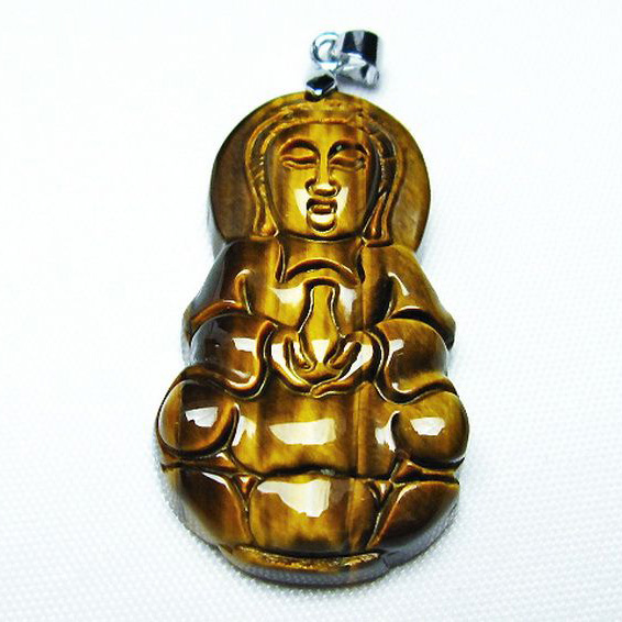 タイガーアイ※黄虎目石観音ペンダント[T252-1300]