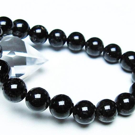 ブラックルチルクォーツブレスレット 11mm [T257-7279]