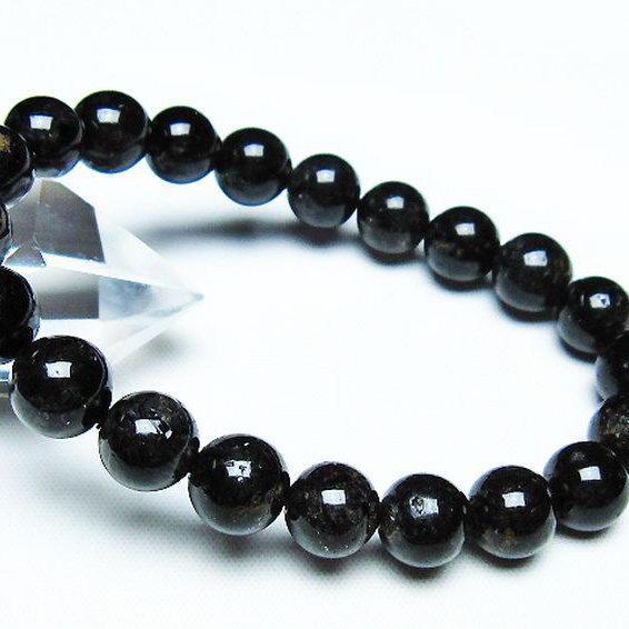 ブラックルチルクォーツブレスレット 9mm [T257-7288]