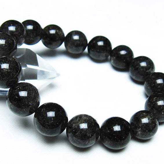 ブラックルチルクォーツブレスレット 13mm [T257-7456]