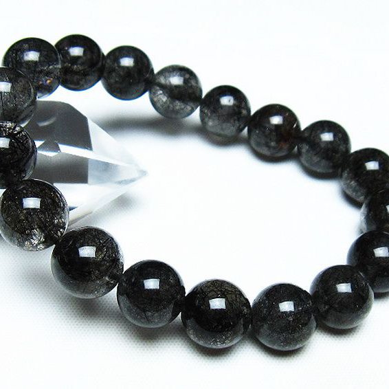 ブラックルチルクォーツブレスレット 11mm [T257-7515]