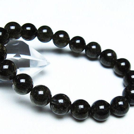 ブラックルチルクォーツブレスレット 10mm [T257-7603]