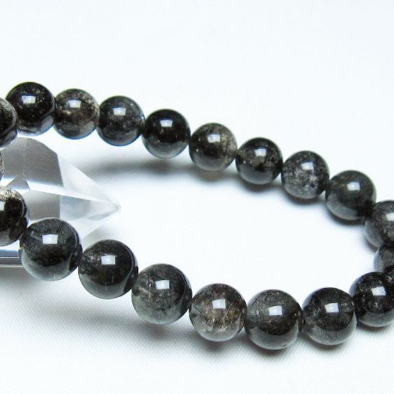 ブラックルチルクォーツブレスレット 10mm [t257-8262]