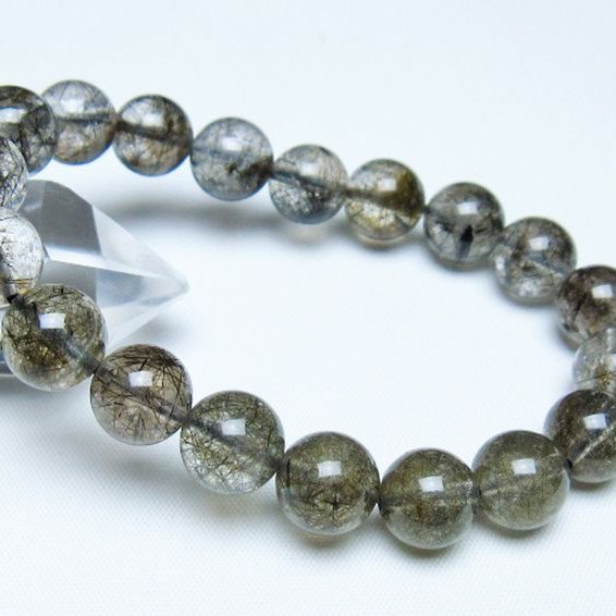 ブラックルチルクォーツブレスレット 11mm [t257-8274]