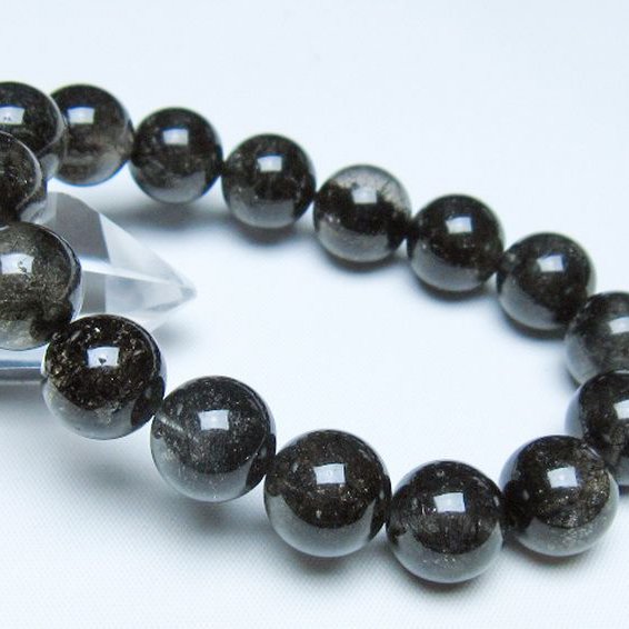 ブラックルチルクォーツブレスレット 13mm [t257-8311]
