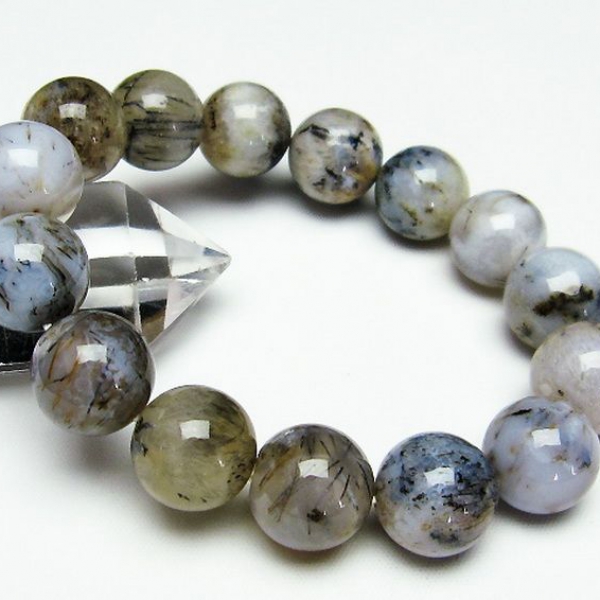 ルチルインアゲート ブレスレット15mm[T258-1686]