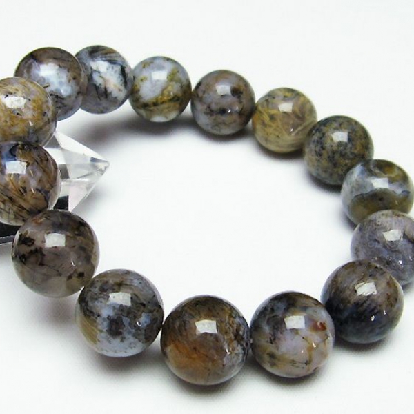 ルチルインアゲート ブレスレット15mm[T258-1749]