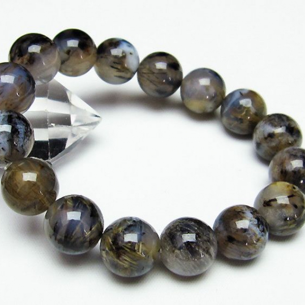 ルチルインアゲート ブレスレット13mm[T258-1754]