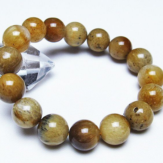 ルチルインアゲート ブレスレット13mm[T258-1927]