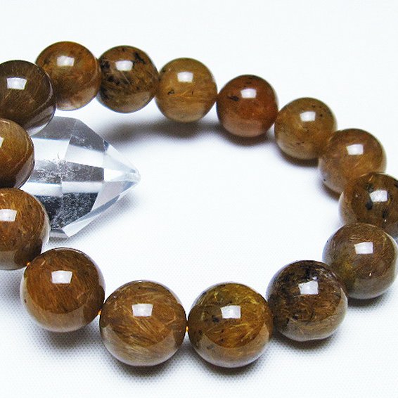 ルチルインアゲート ブレスレット 14mm [T258-1928]