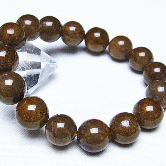 ルチルインアゲート ブレスレット 12mm [T258-1947]