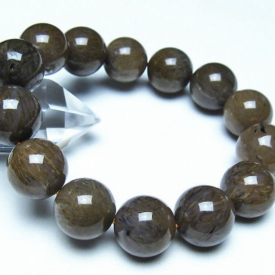 ルチルインアゲート ブレスレット 16mm [t258-2079]