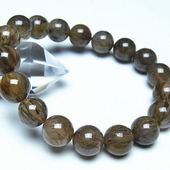 ルチルインアゲート ブレスレット 12mm [t258-2084]