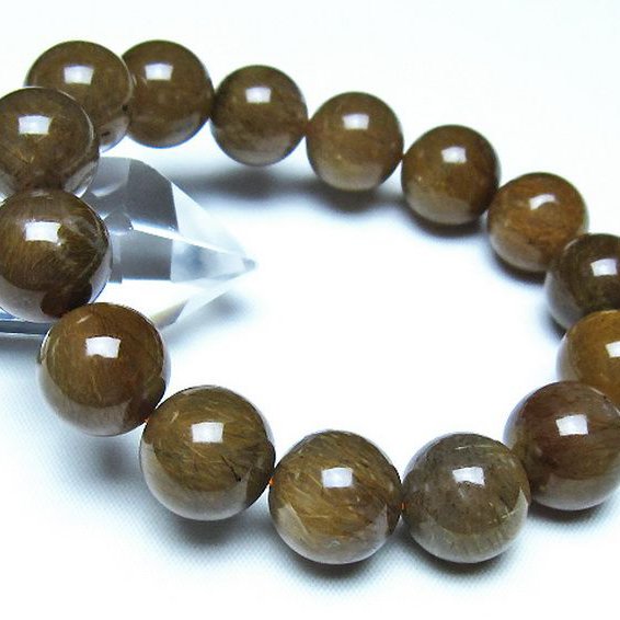 ルチルインアゲート ブレスレット 14mm [t258-2128]