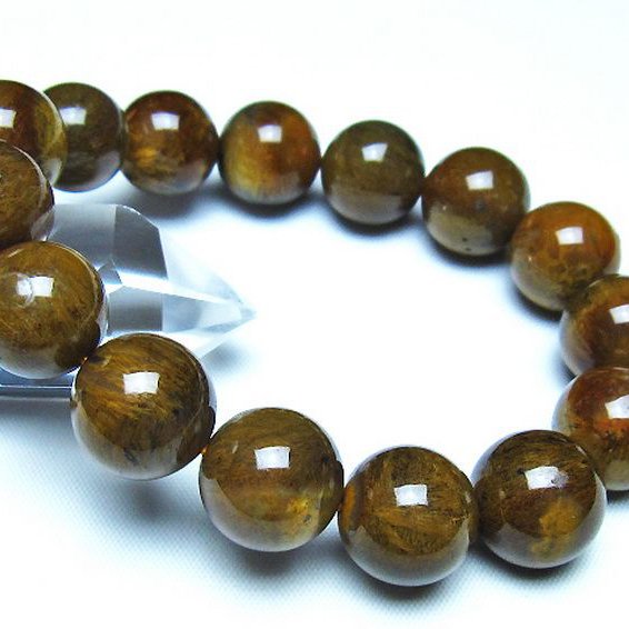 ルチルインアゲート ブレスレット 14mm [t258-2166]